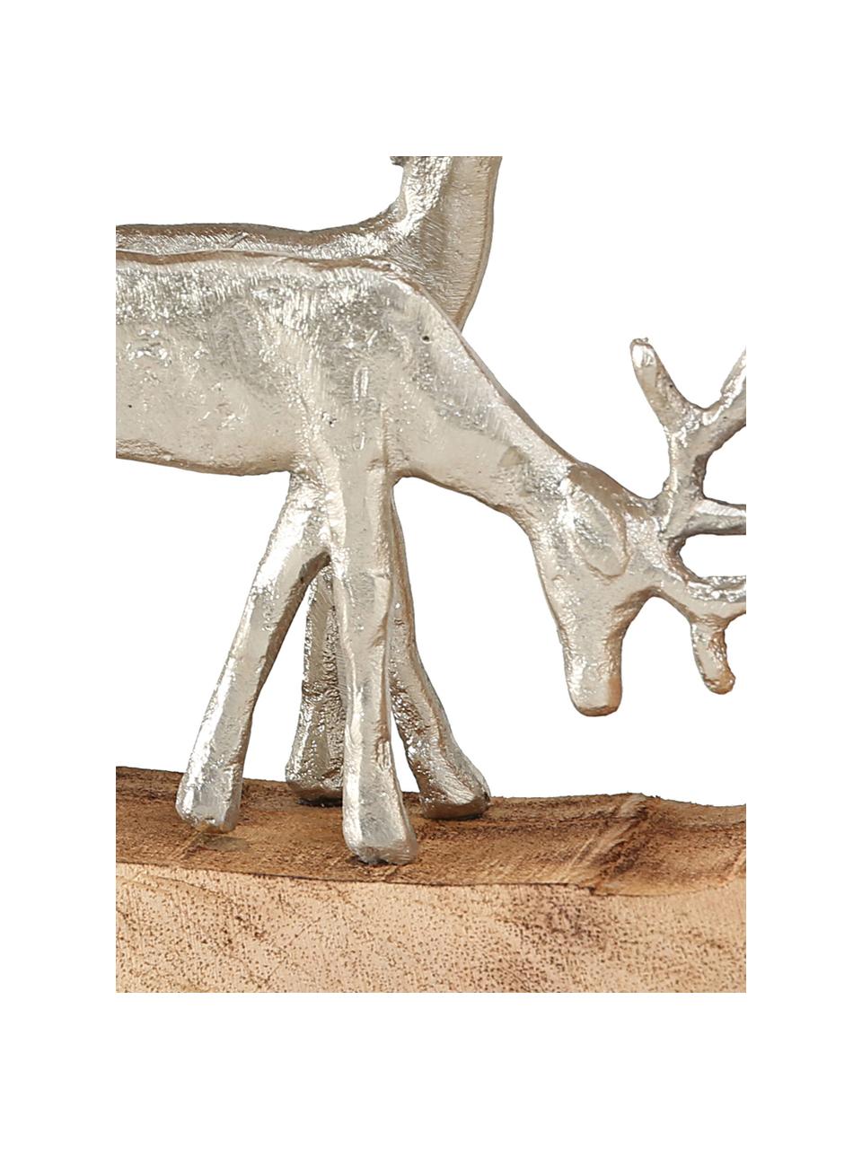 Cervo decorativo Elmar, Legno, alluminio, rivestito, Legno, argentato, Larg. 27 x Alt. 28 cm
