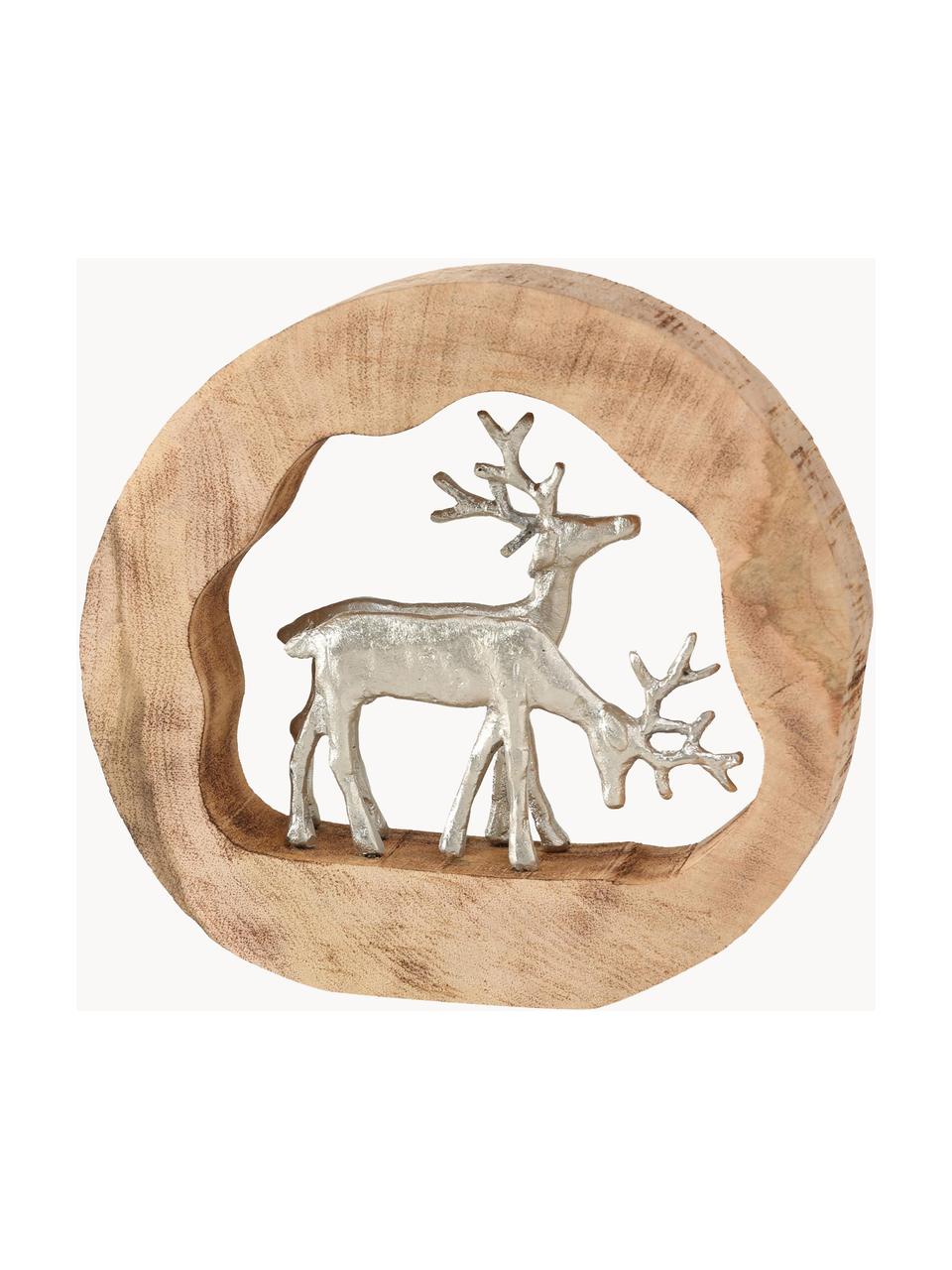 Objet décoratif Noël Elmar, Bois, aluminium, enduit, Bois, couleur argentée, larg. 27 x haut. 28 cm
