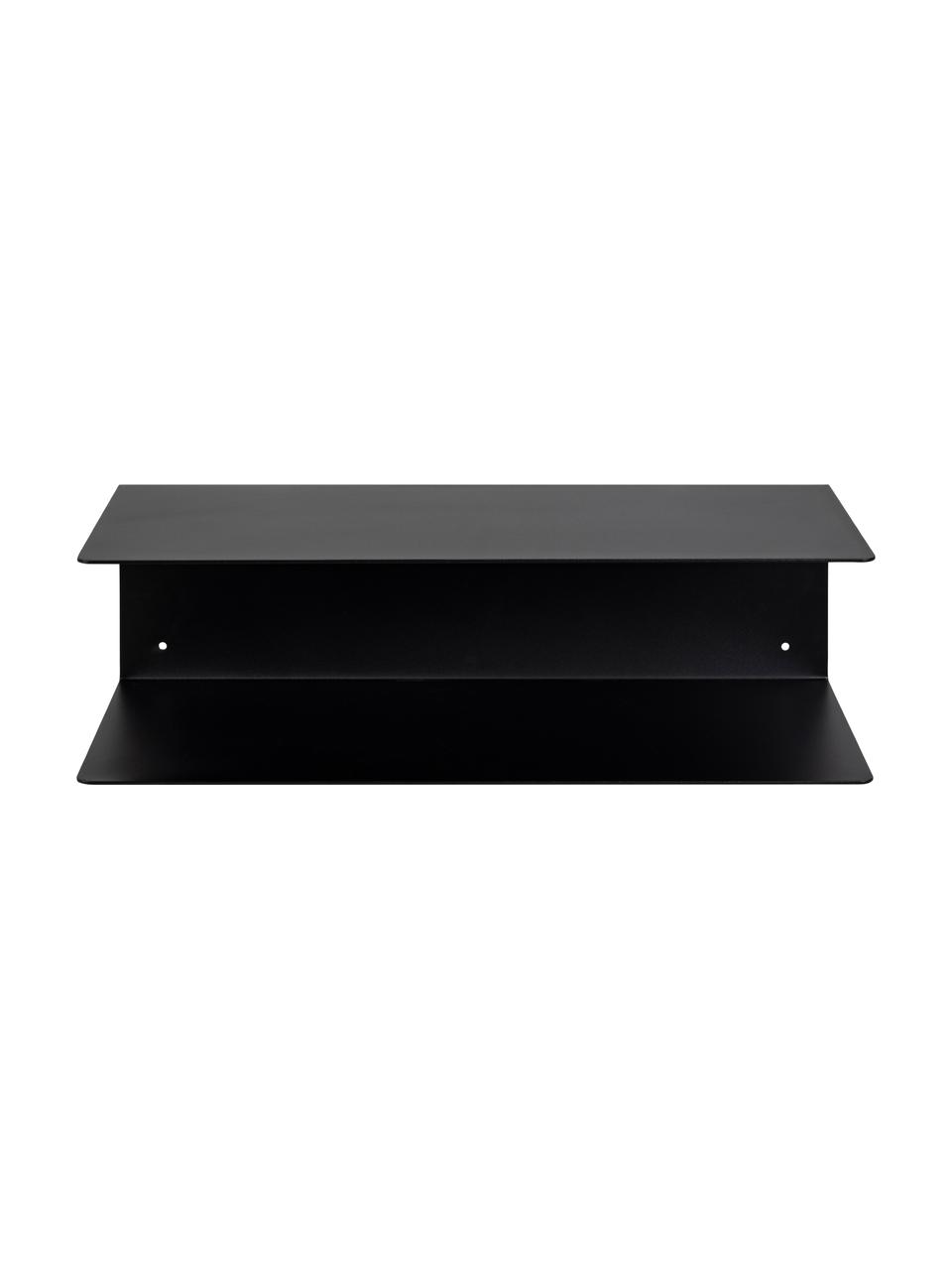 Mesitas de noche de pared de metal Neptun, 2 uds., Metal con pintura en polvo, Negro, An 35 x Al 14 cm