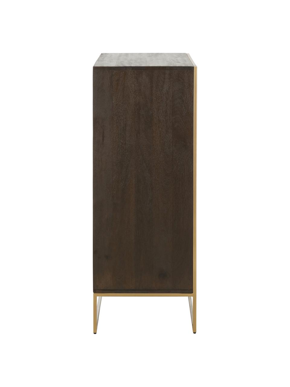Buffet bois massif Harry, Bois de manguier, couleur dorée, larg. 100 x haut. 120 cm