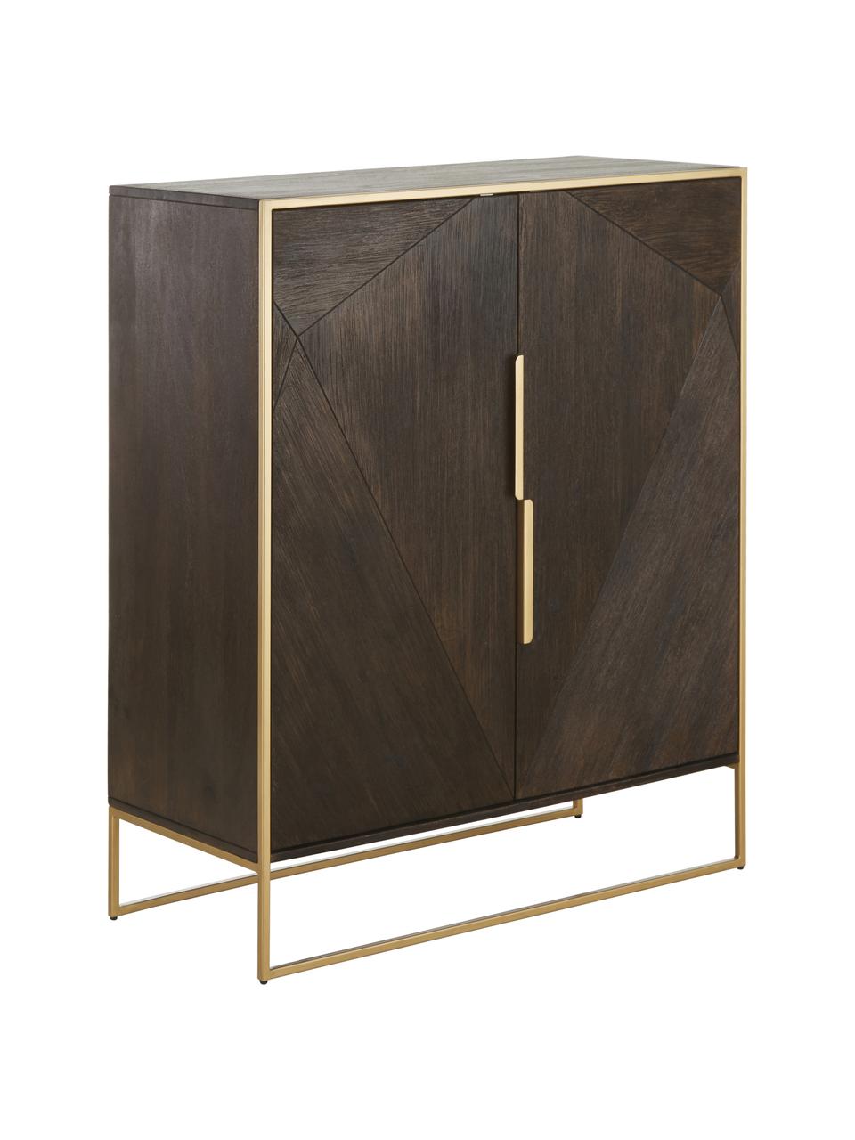 Skrinka z masívneho mangového dreva Harry, Mangové drevo, odtiene zlatej, Š 100 x V 120 cm