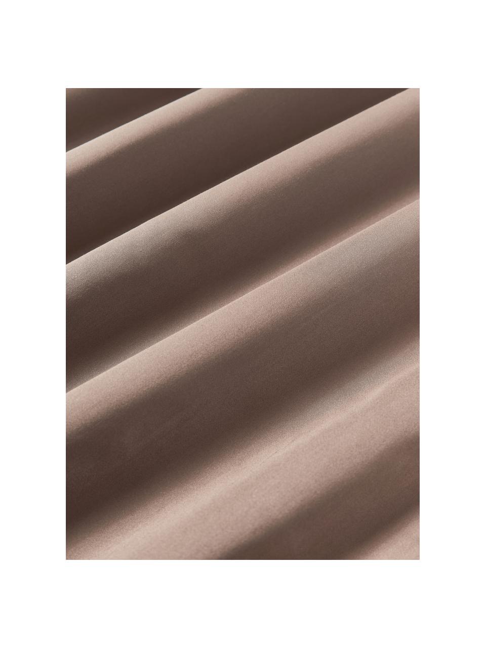 Drap plat en satin de coton brun Comfort, Brun, larg. 180 x long. 280 cm