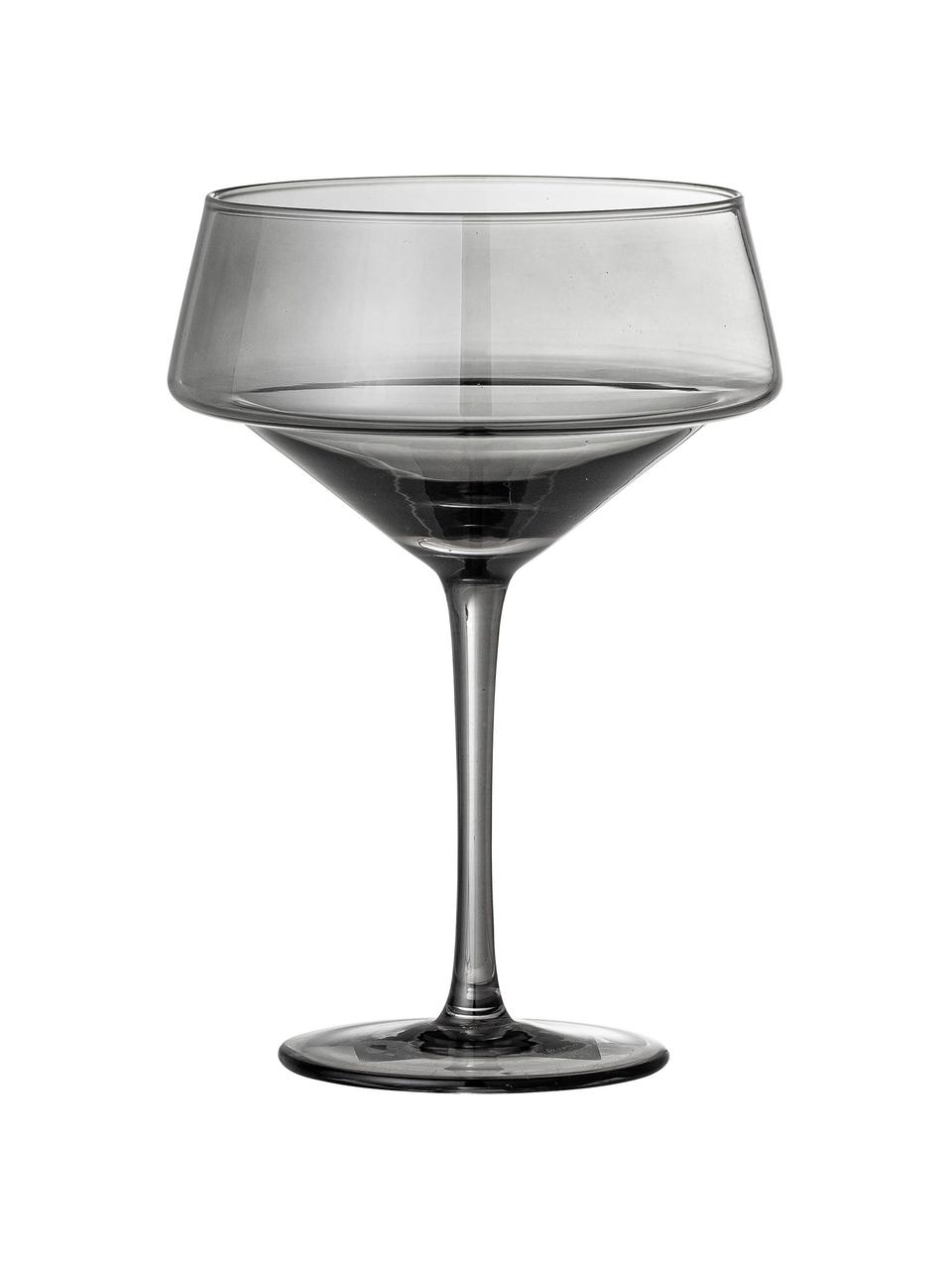 Champagnerschalen Yvette in Grau, 4 Stück, Glas, Grau, Ø 13 x H 18 cm, 330 ml