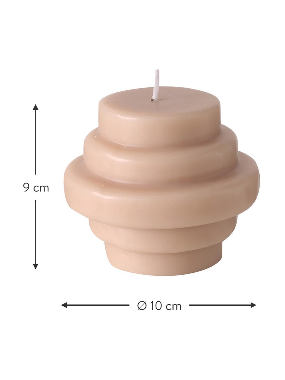 Sada svíček Trapeca, 3 díly, Vosk, Fialová, broskvová, bílá, Ø 10 cm, V 9 cm