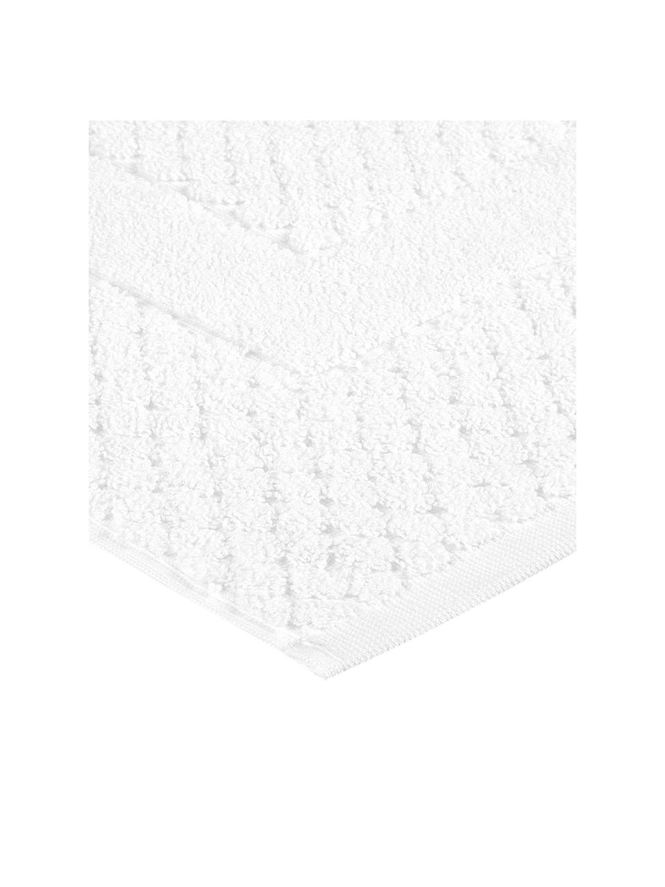 Tapis de bain blanc nid d'abeille Katharina, 100 % coton, qualité supérieure, 900 g/m², Blanc, larg. 50 x long. 70 cm