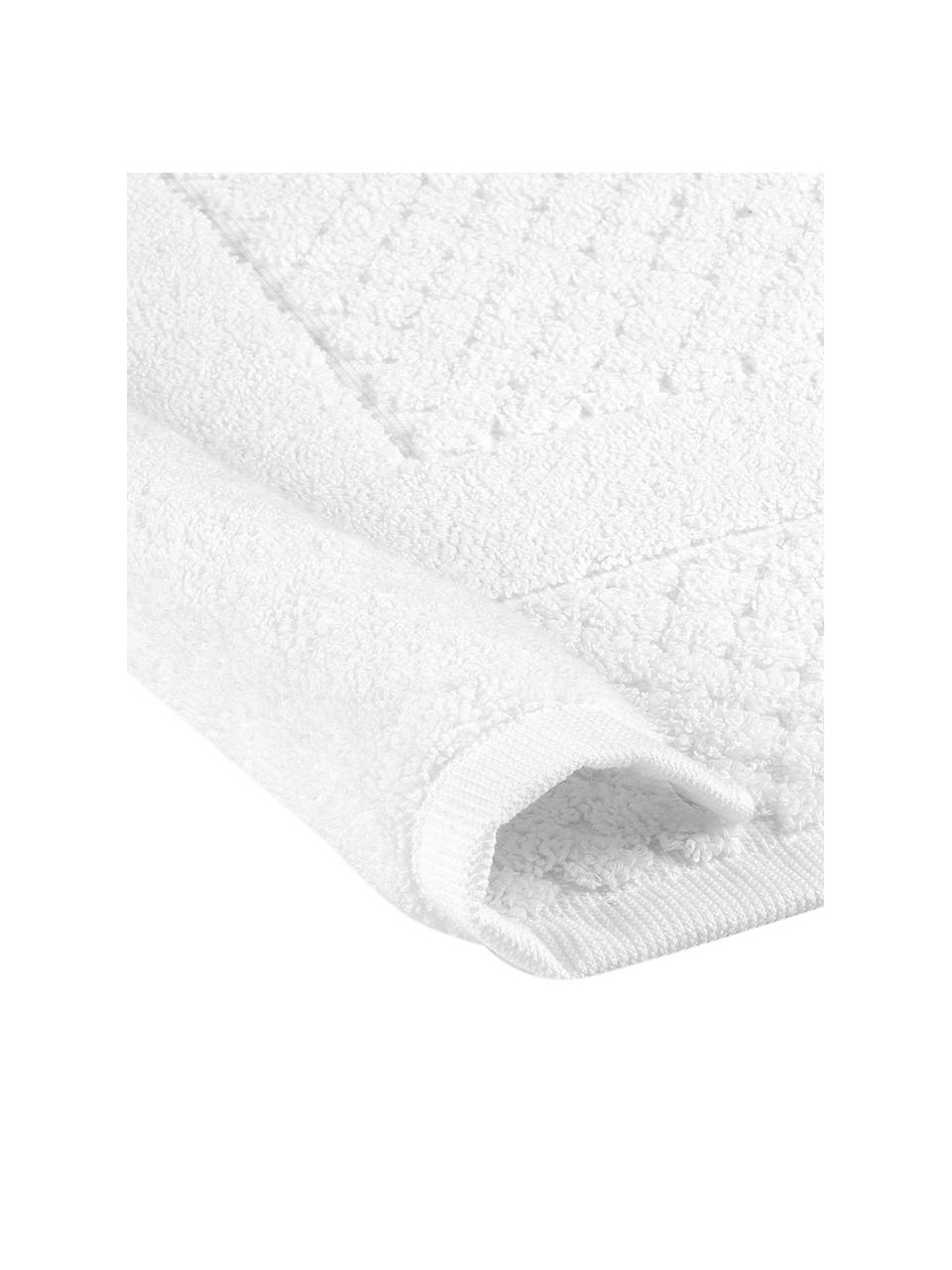 Badvorleger Katharina in Weiß mit Wabenmuster, 100% Baumwolle, schwere Qualität, 900 g/m², Weiß, B 50 x L 70 cm