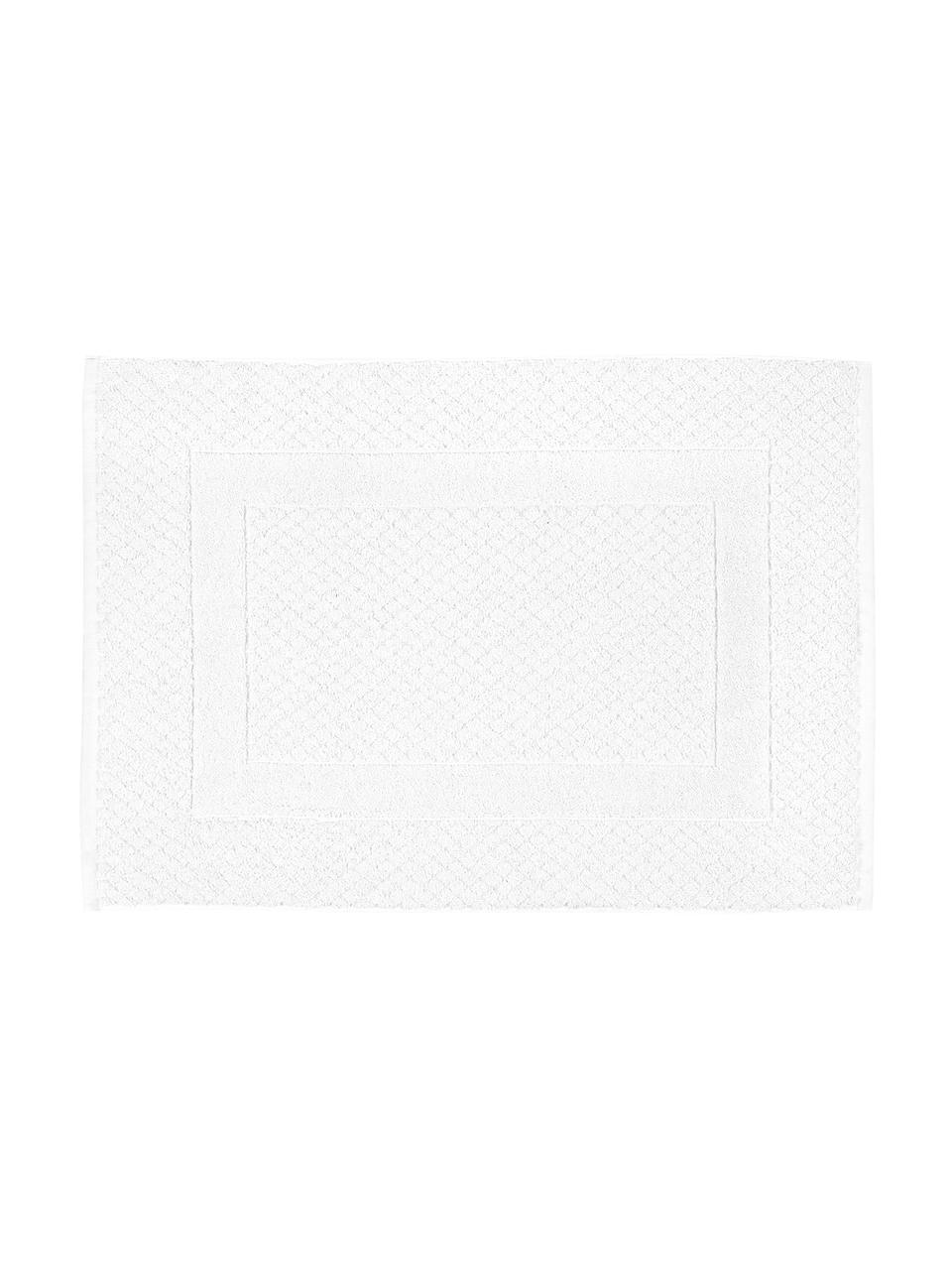 Tappeto bagno bianco Katharina, 100% cotone, qualità pesante, 900 g/m², Bianco, Larg. 50 x Lung. 70 cm
