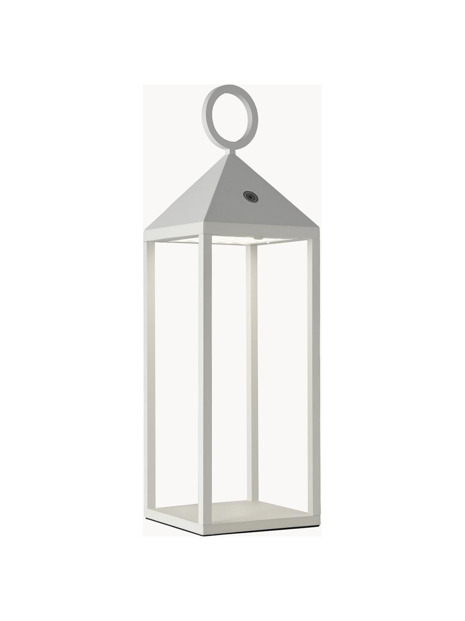 Mobiele dimbare LED outdoor lamp Cargo, Diffuser: kunststof, Wit, transparant, B 14 x H 67 cm