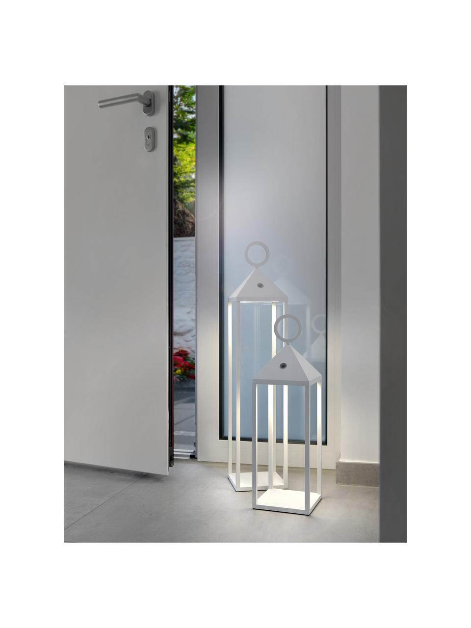 Mobiele dimbare LED outdoor lamp Cargo, Diffuser: kunststof, Wit, transparant, B 14 x H 67 cm