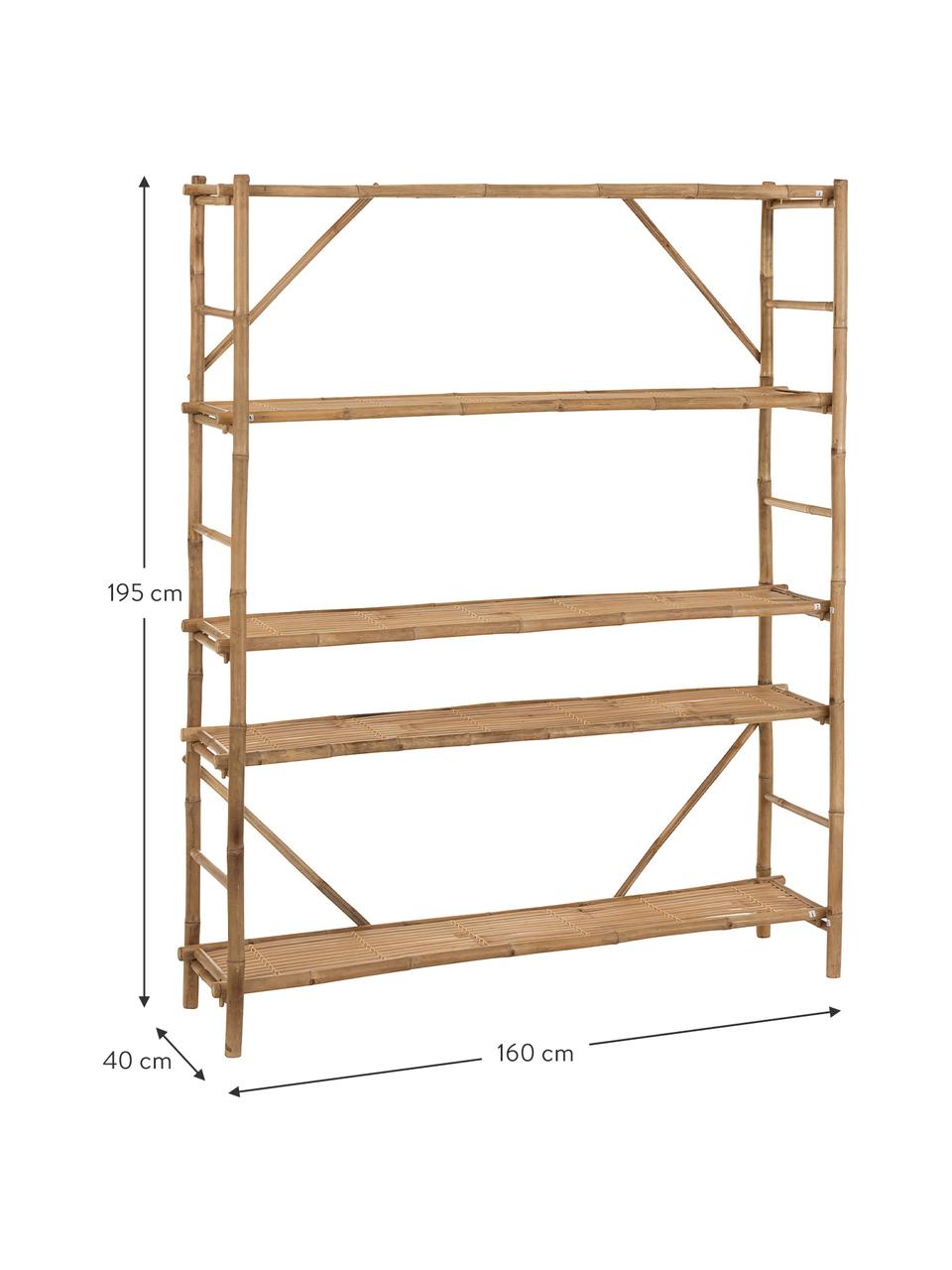 Libreria in bambù Plankton, Canna, rattan, bambù, Marrone, Larg. 160 x Alt. 195 cm