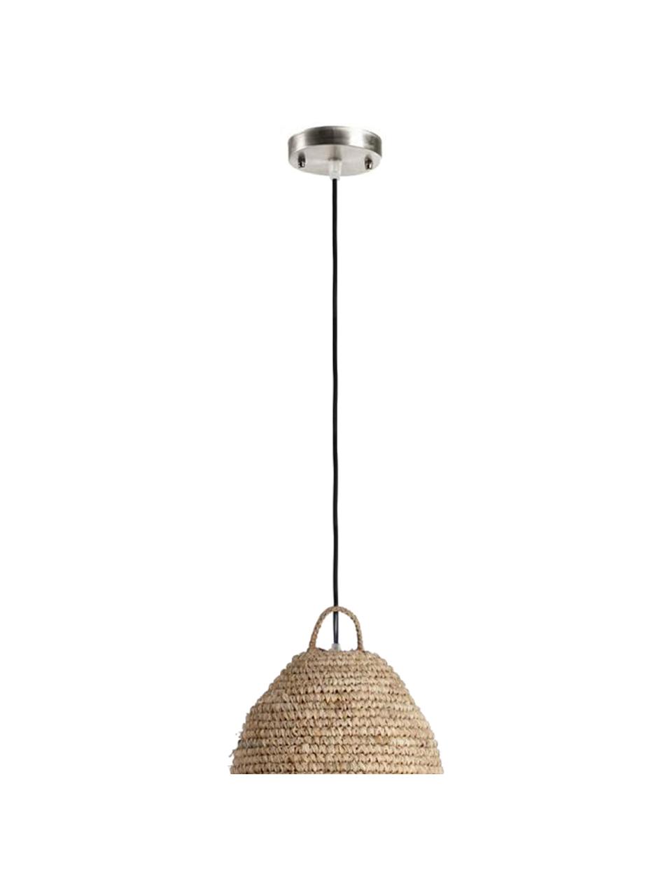 Lampa wisząca z włókna naturalnego Shianne, Beżowy, Ø 42 x W 53 cm