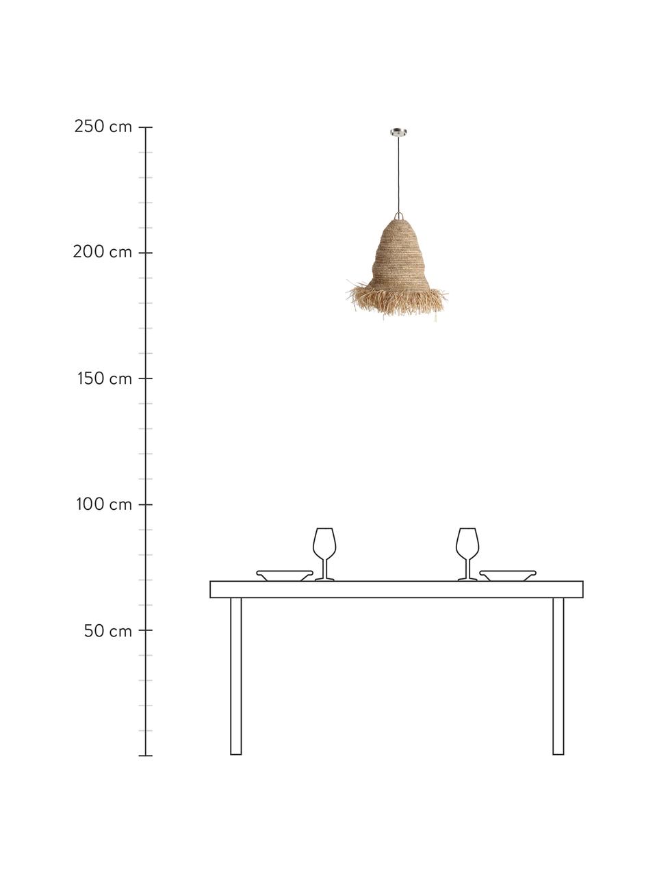 Lampa wisząca z włókna naturalnego Shianne, Beżowy, Ø 42 x W 53 cm