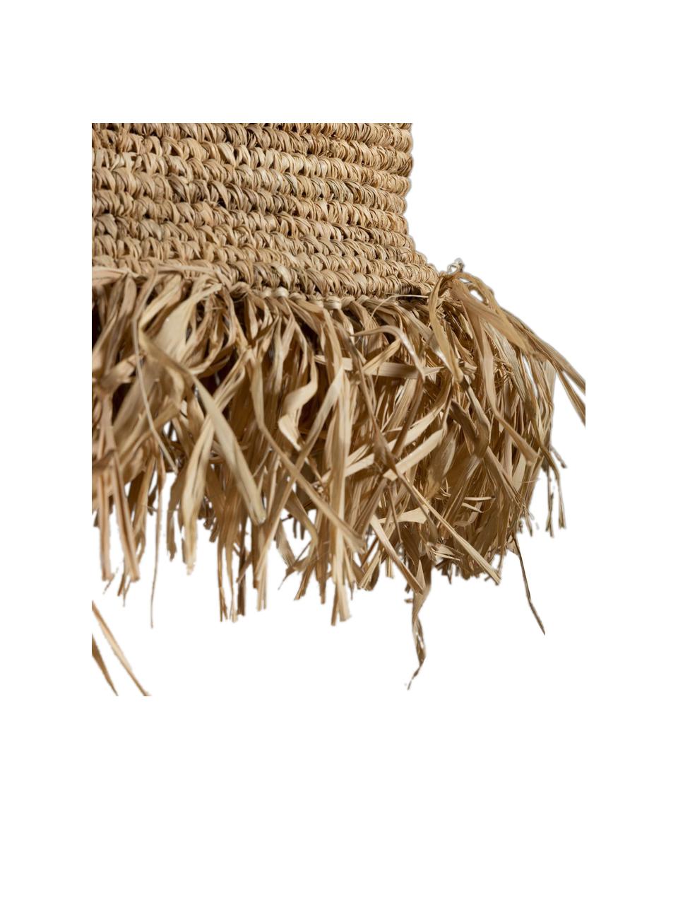 Pendelleuchte Shianne  aus Naturfaser, Lampenschirm: Raffia, Baldachin: Metall, Beige, Ø 42 x H 53 cm