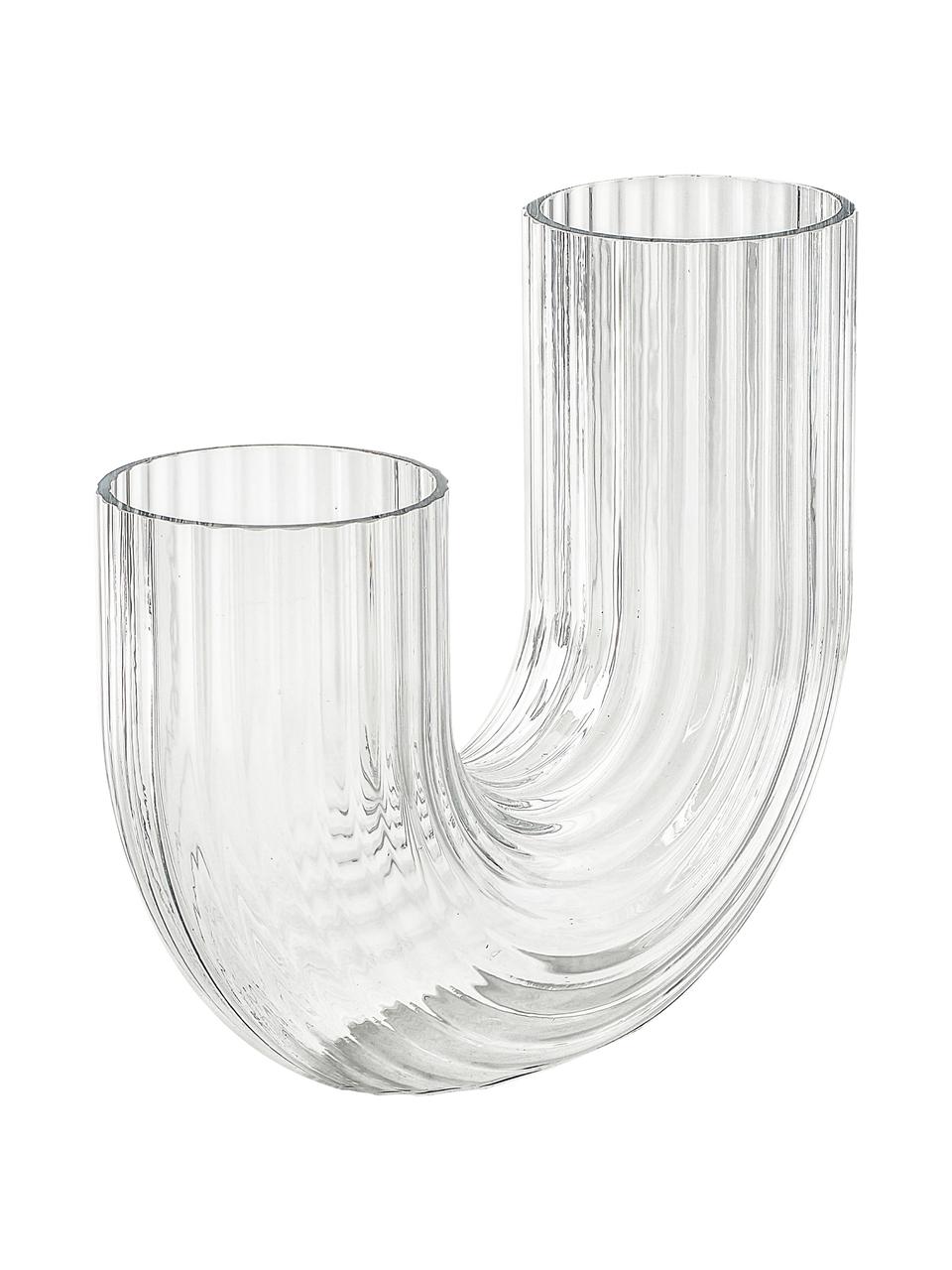 Mundgeblasene Glas-Vase Taiga, Glas, Transparent, Ø 9 x H 20 cm