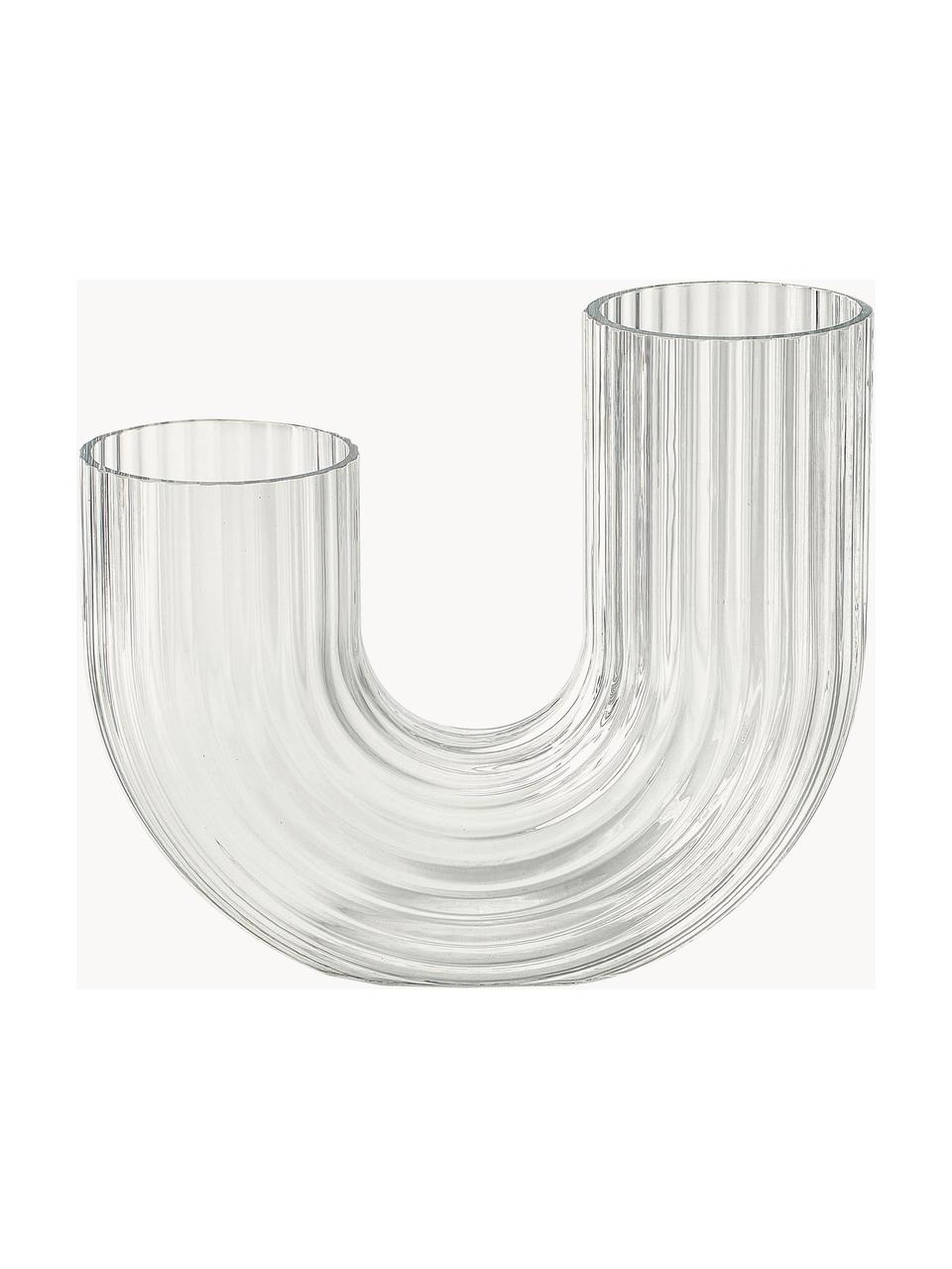 Vase en verre soufflé bouche Taiga, Verre, Transparent, Ø 9 x haut. 20 cm