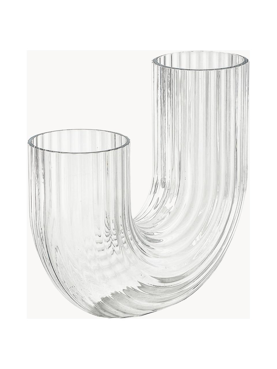 Ručne fúkaná sklenená váza Taiga, Sklo, Priehľadná, Ø 9 x V 20 cm