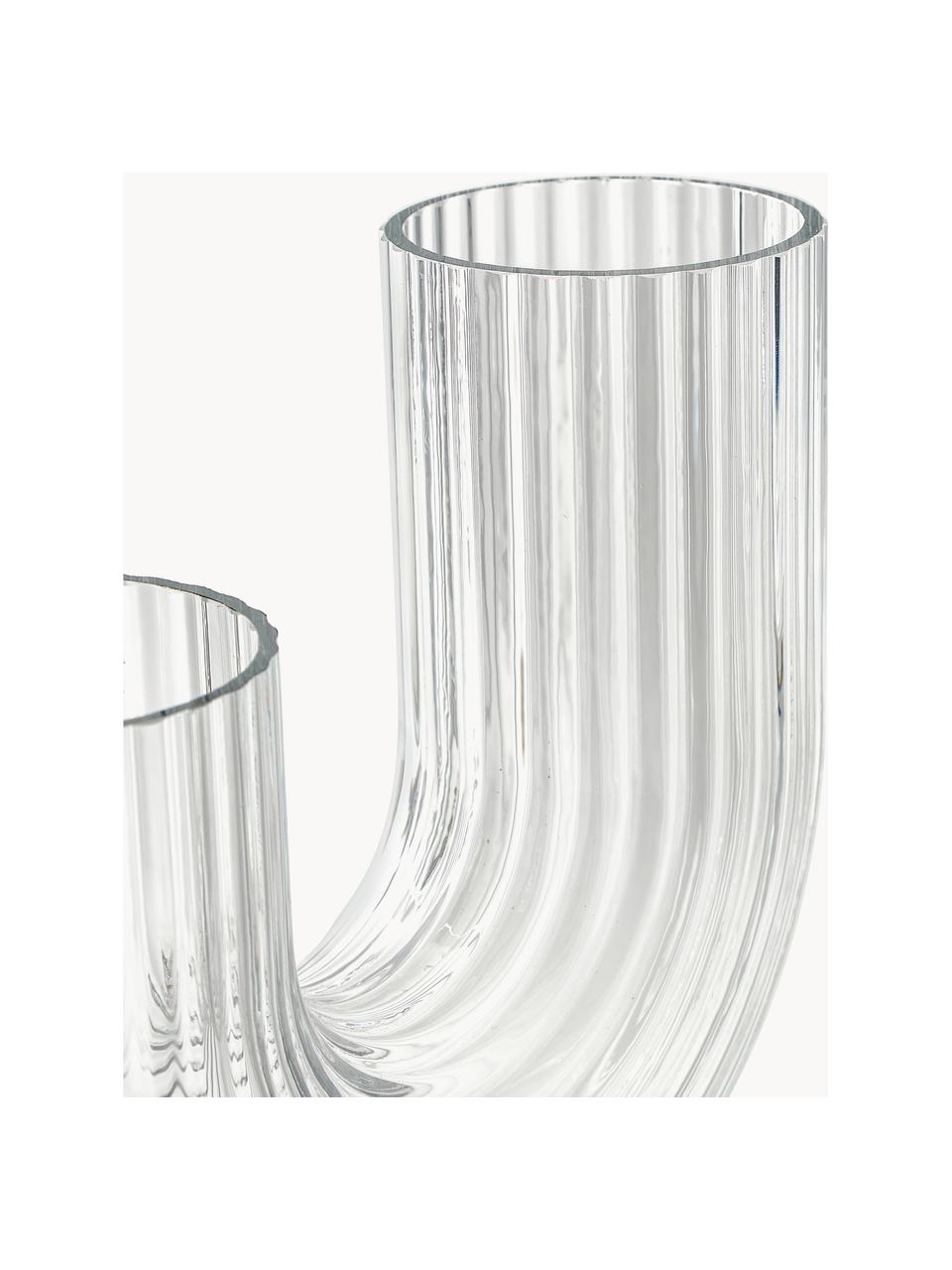 Mundgeblasene Glas-Vase Taiga, Glas, Transparent, Ø 9 x H 20 cm