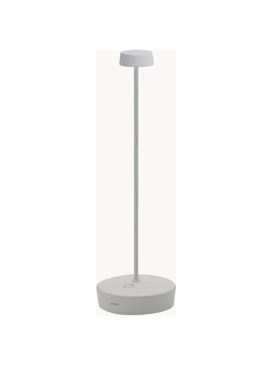 Mobile dimmbare LED-Tischlampe Swap, Weiß, Ø 10 x H 29 cm
