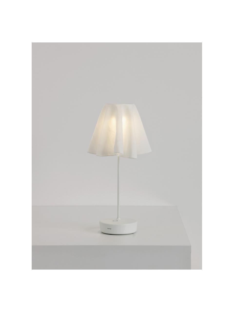 Lampada da tavolo piccola portatile a LED con luce regolabile Swap Mini, Lampada: alluminio rivestito, Bianco, Ø 10 x Alt. 29 cm