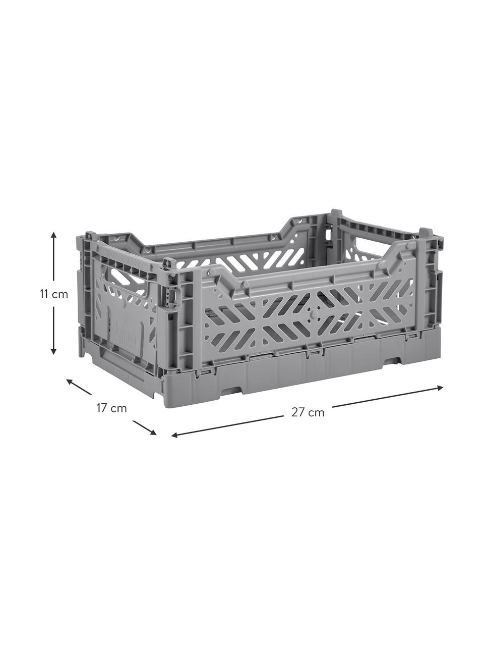 Caja plegable Grey, Plástico, Gris, An 27 x Al 11 cm