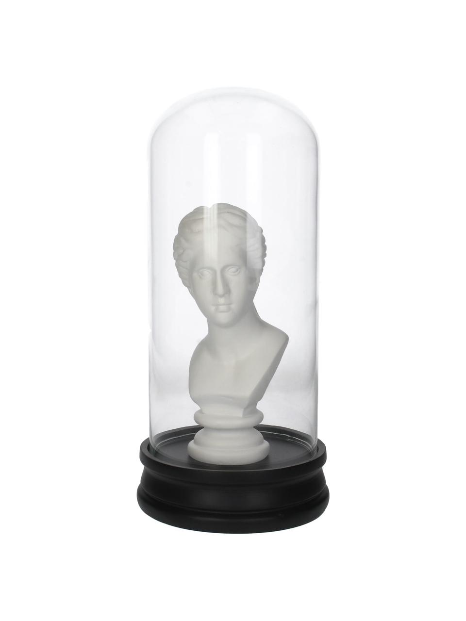 Decoratief object Lady, Wit, zwart, transparant, Ø 14 x H 29 cm