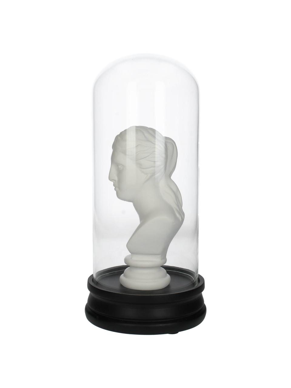 Figura decorativa Lady, Campana: vidrio, Blanco, negro, transparente, Ø 14 x Al 29 cm