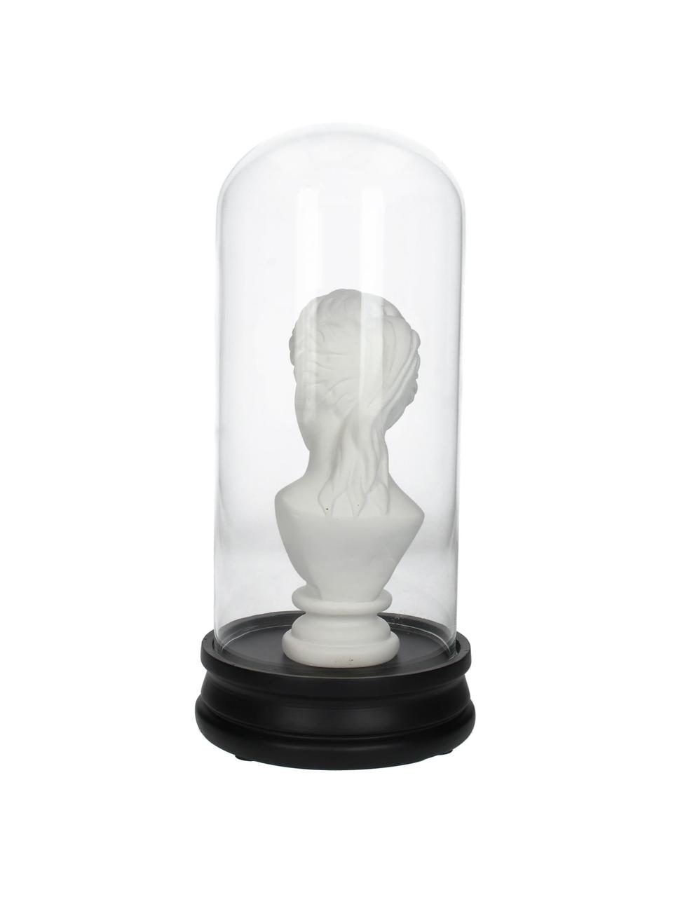 Figura decorativa Lady, Campana: vidrio, Blanco, negro, transparente, Ø 14 x Al 29 cm