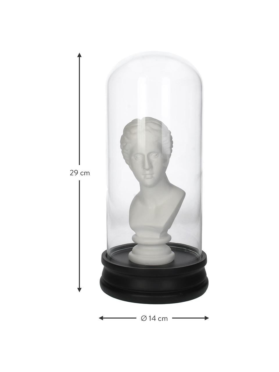 Objet décoratif Lady, Blanc, noir, transparent, Ø 14 cm x haut. 29 cm