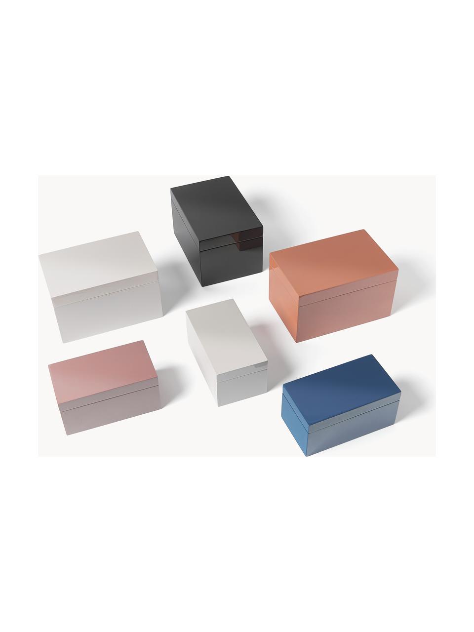 Set 2 scatole portaoggetti Kylie, Pannello MDF  (fibra a media densità), Grigio chiaro, rosa, Set in varie misure
