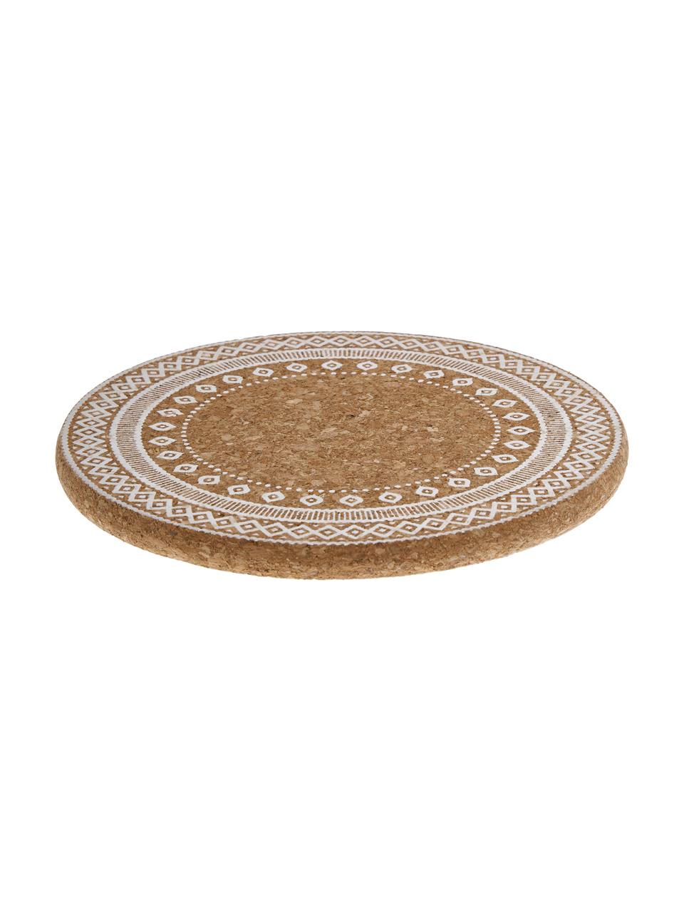Salvamanteles Oasis, 2 uds., Corcho, Blanco, corcho, Ø 20 x Al 2 cm