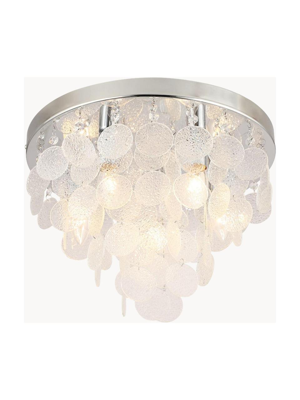 Lampada da soffitto in vetro Pardo, Paralume: vetro, Baldacchino: metallo, Cromo, trasparente, Ø 55 x Alt. 34 cm