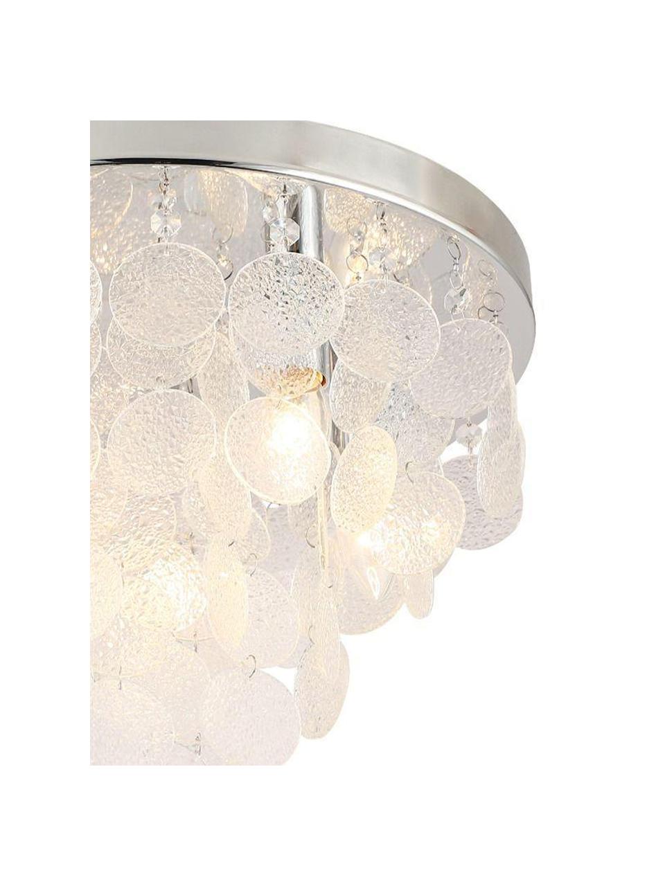 Lampa sufitowa ze szkła Pardo, Odcienie chromu, transparentny, Ø 55 x W 34 cm