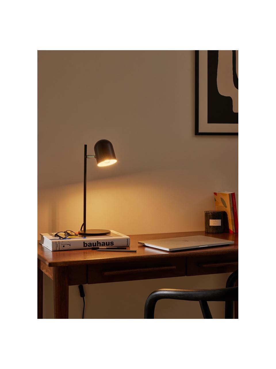 Lampe à poser en métal Almo, Noir, Ø 17 x haut. 44 cm