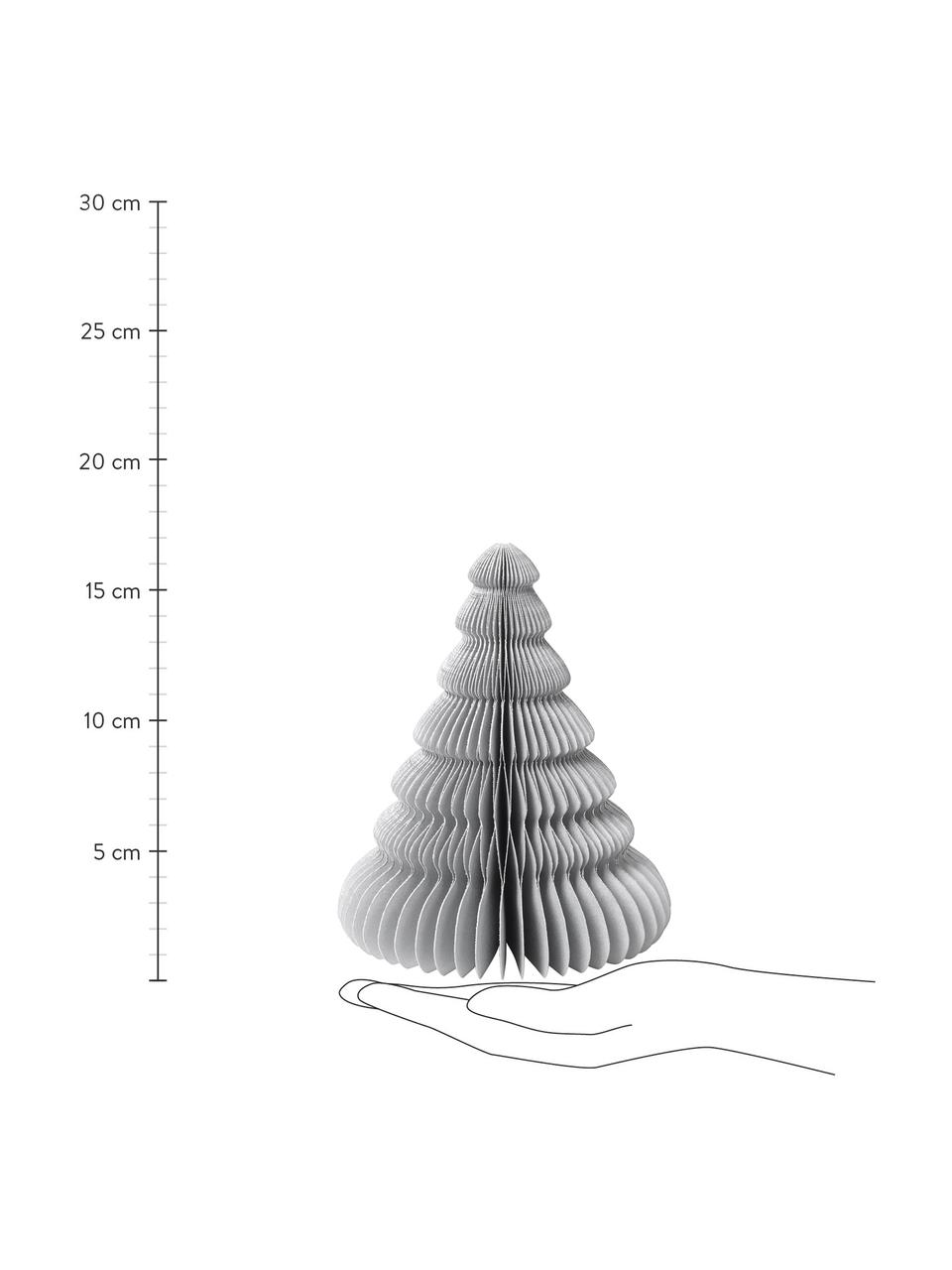 Deko-Baum Pine aus Papier, Papier, Hellgrau, Ø 13 x H 15 cm