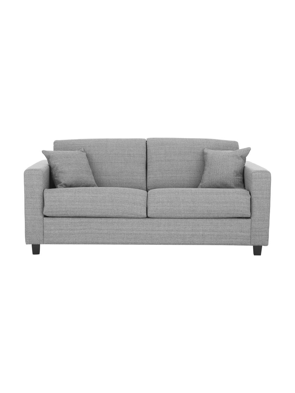 Schlafsofa Maria in Hellgrau im Landhaus-Stil, ausklappbar, Bezug: 40% Baumwolle, 20% Leinen, Korpus: Mitteldichte Faserplatte,, Webstoff Hellgrau, B 180 x T 102 cm