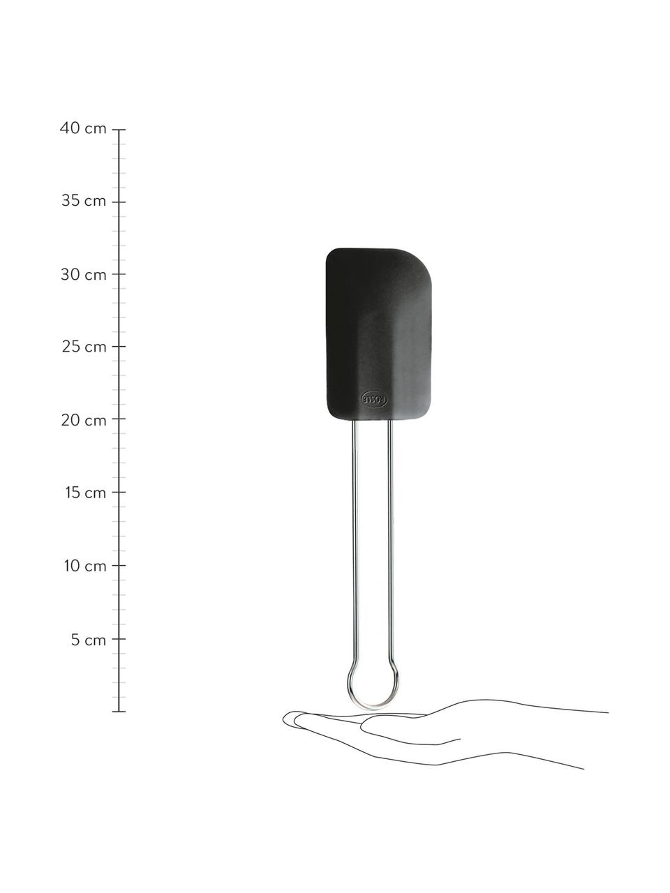 Spatel Wow, 18/10 edelstaal, siliconen, Edelstaalkleurig, zwart, B 8 x L 32 cm