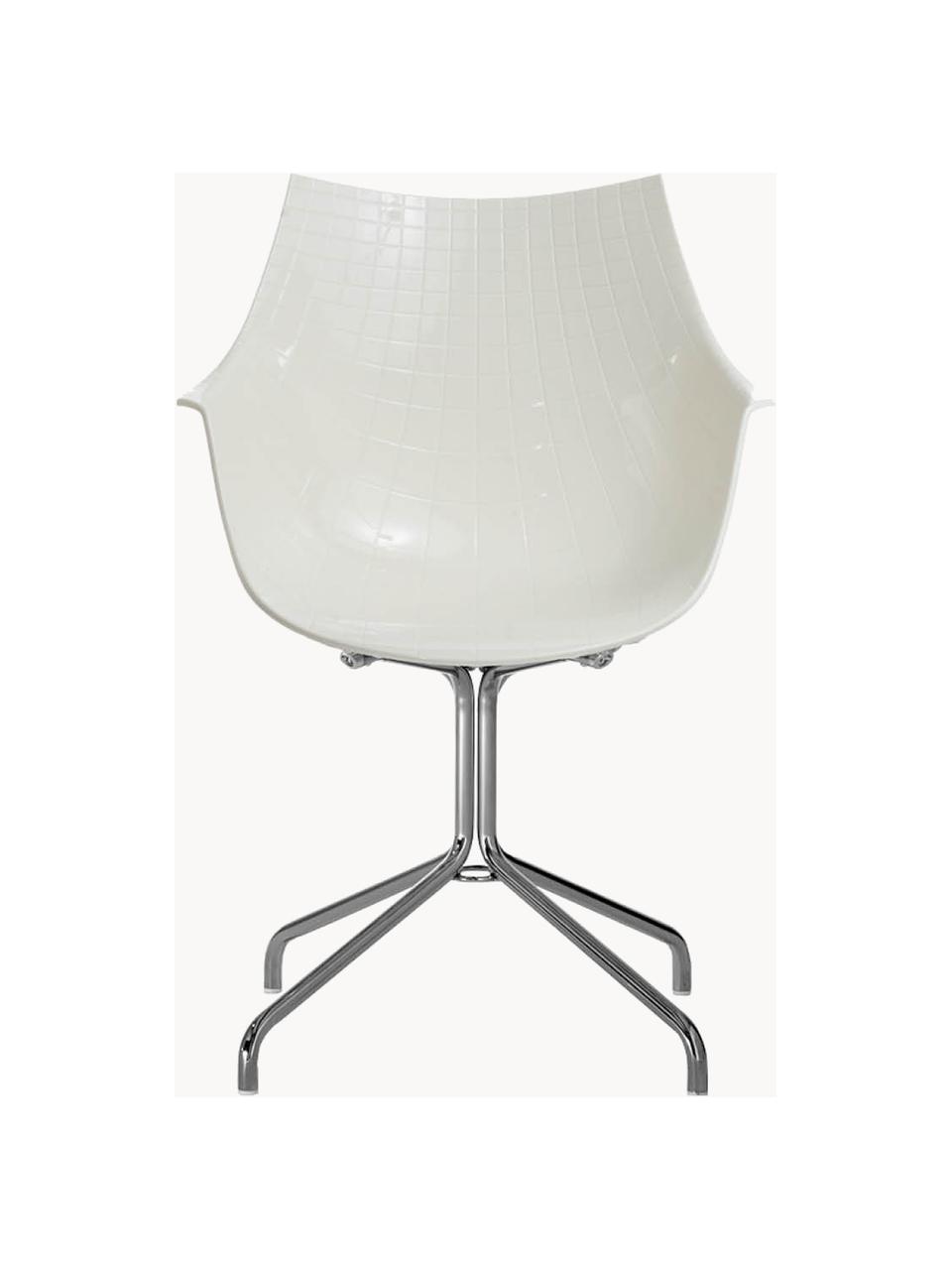 Plastová otočná stolička Meridiana, Lomená biela, odtiene striebornej, Š 58 x D 55 cm