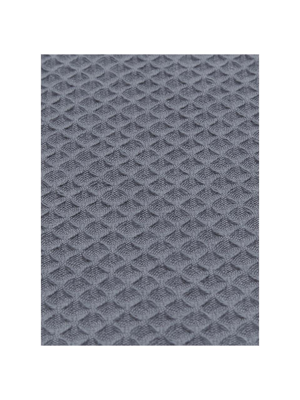 Lot de serviettes de bain en textile finement gaufré Karima, 3 élém., Gris foncé