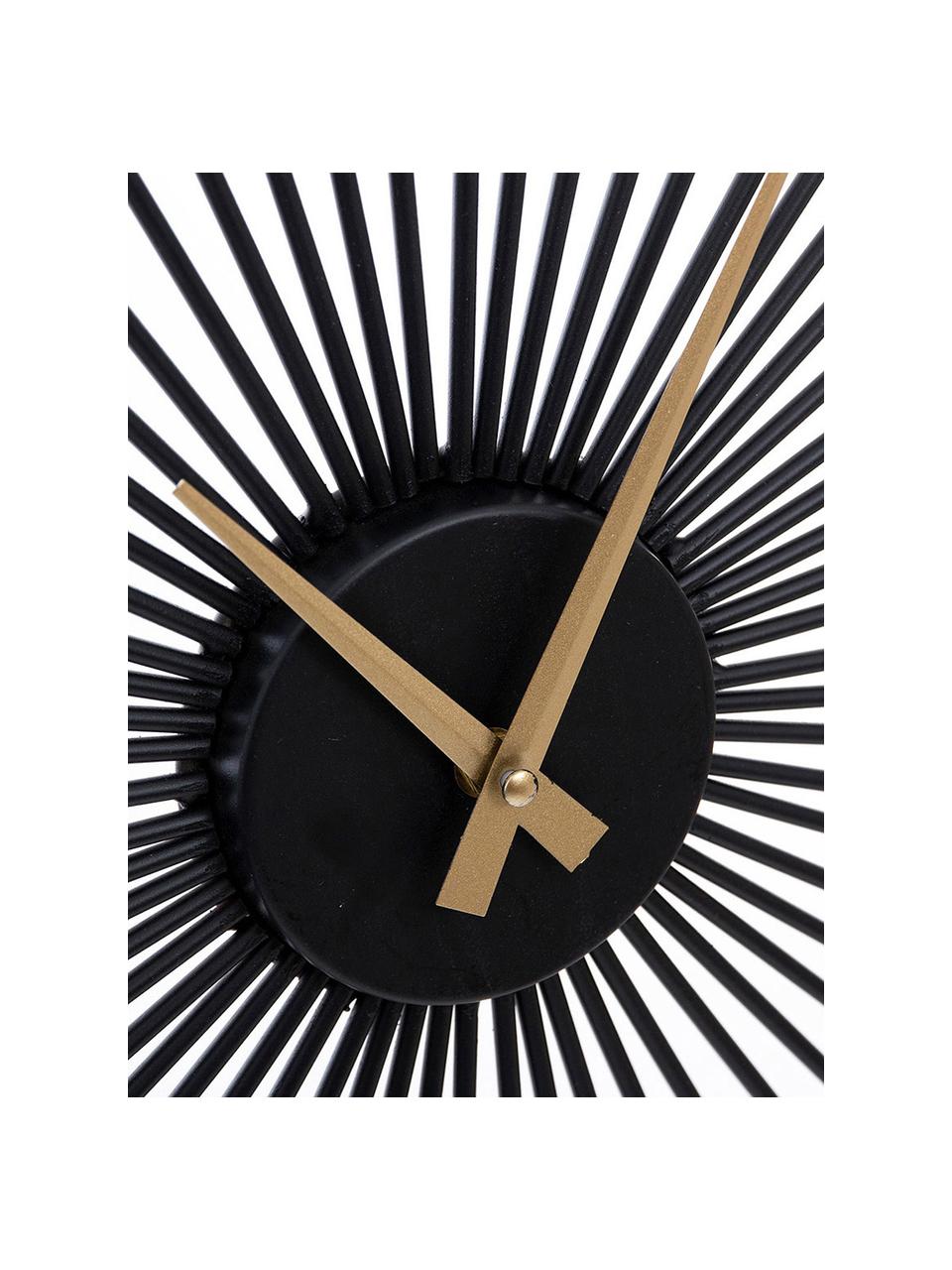 Reloj de pared Watch-Out, Hierro, Negro, dorado, Ø 65 cm
