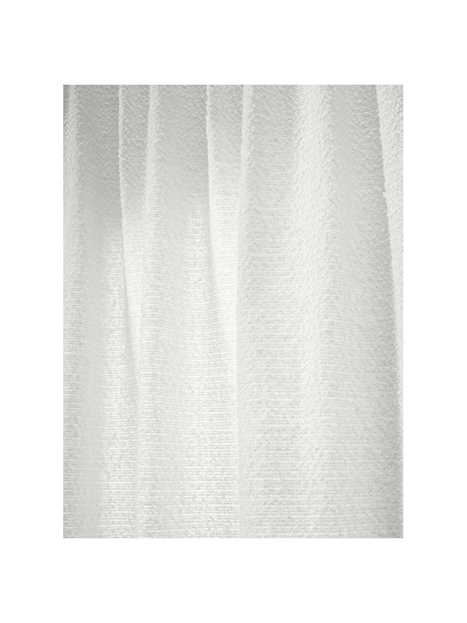 Rideaux opaques en tissu bouclé avec pattes cachées Bellamie, 2 pièces, Tissu bouclé (85 % polyester, 15 % acrylique), Tissu bouclé blanc, larg. 135 x long. 260 cm