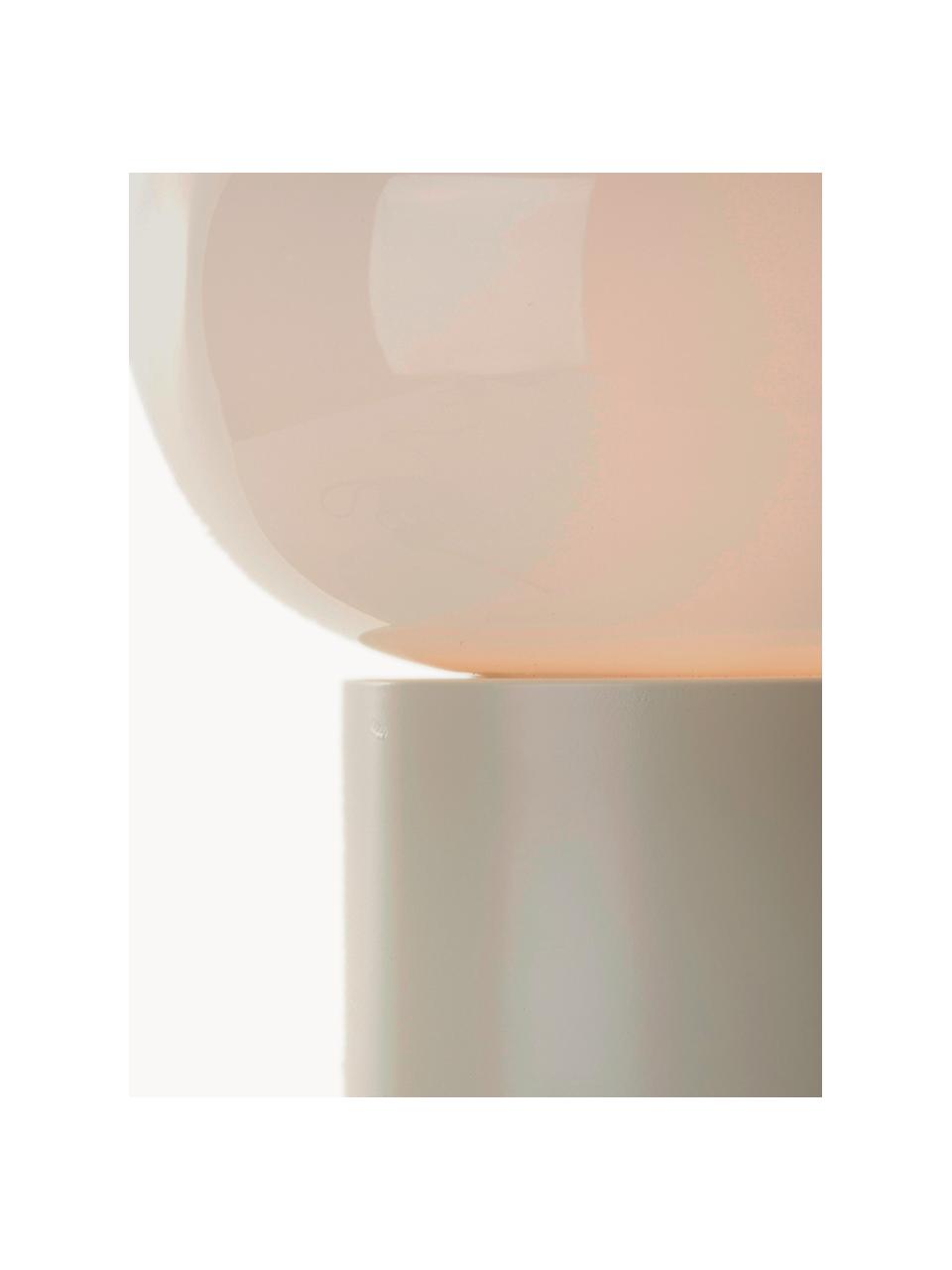 Kleine Tischlampe Deany, Lampenschirm: Glas, Lampenfuß: Metall, beschichtet, Hellbeige, Weiß, Ø 20 x H 27 cm