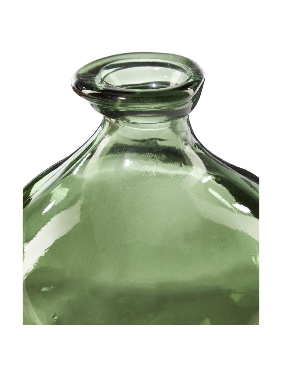 Sklenená váza Dina, Recyklované sklo s certifikátom GRS, Zelená, Ø 16 x V 18 cm