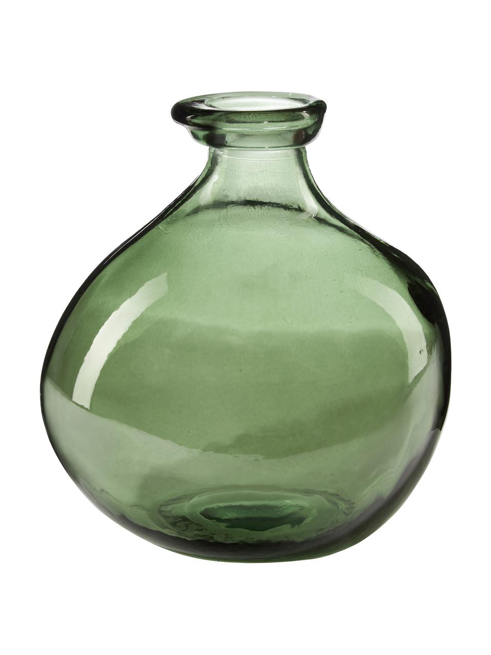 Jarrón botella Dina, Vidrio reciclado con certificado GRS, Verde, Ø 16 x Al 18