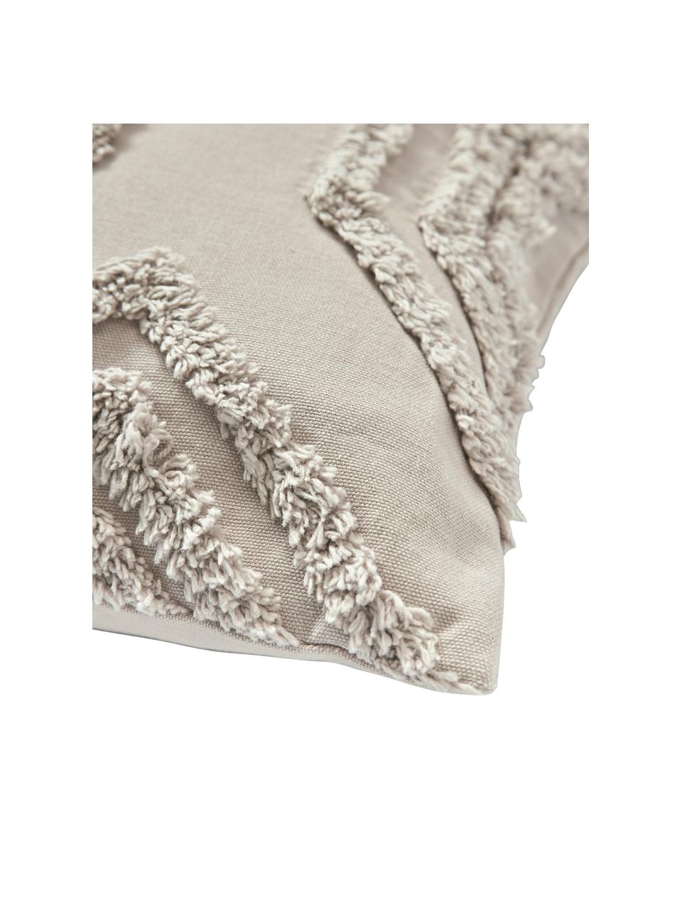 Funda de cojín texturizada de percal Faith, 100% algodón, Beige claro, An 40 x L 60 cm