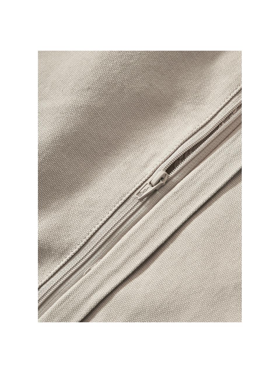 Housse de coussin en percale de coton avec ornements tuftés Faith, 100 % coton, Beige clair, larg. 40 x long. 60 cm
