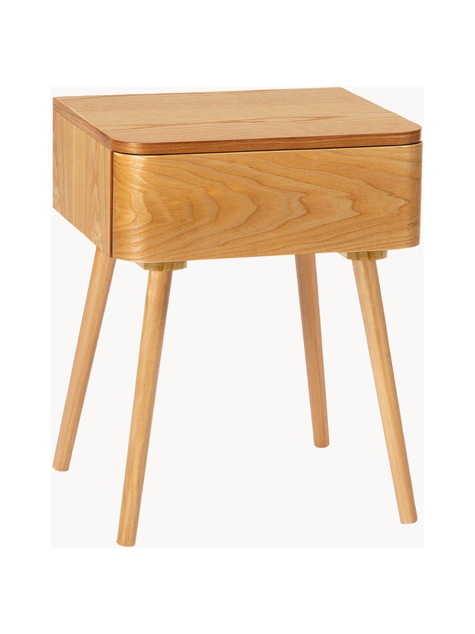 Table de chevet en bois Gunydin, MDF, placage de pin, Bois de pin, larg. 40 x haut. 51 cm