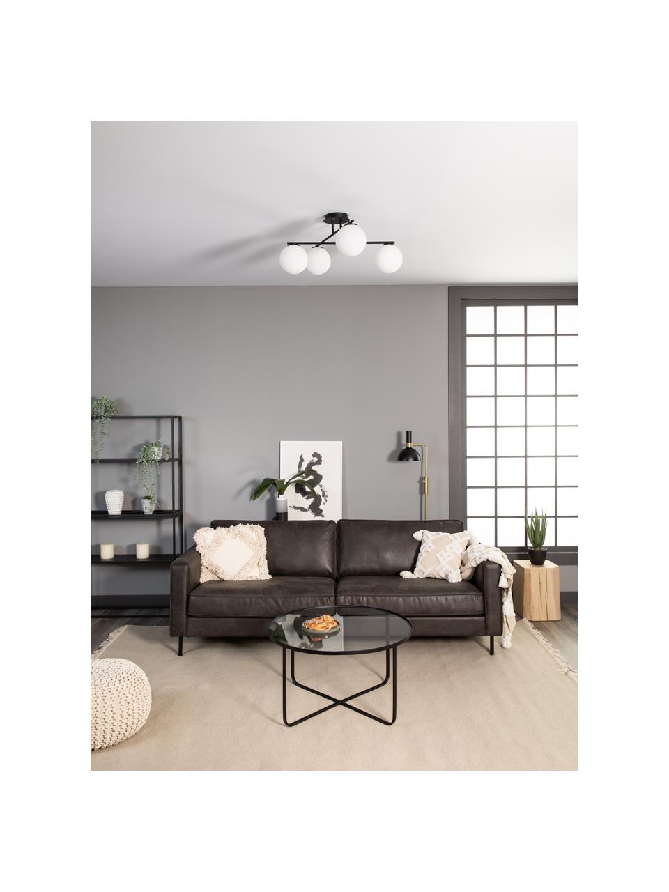 Lampa sufitowa ze szkła opalowego Atlanta, Biały, czarny, S 65 x W 30 cm