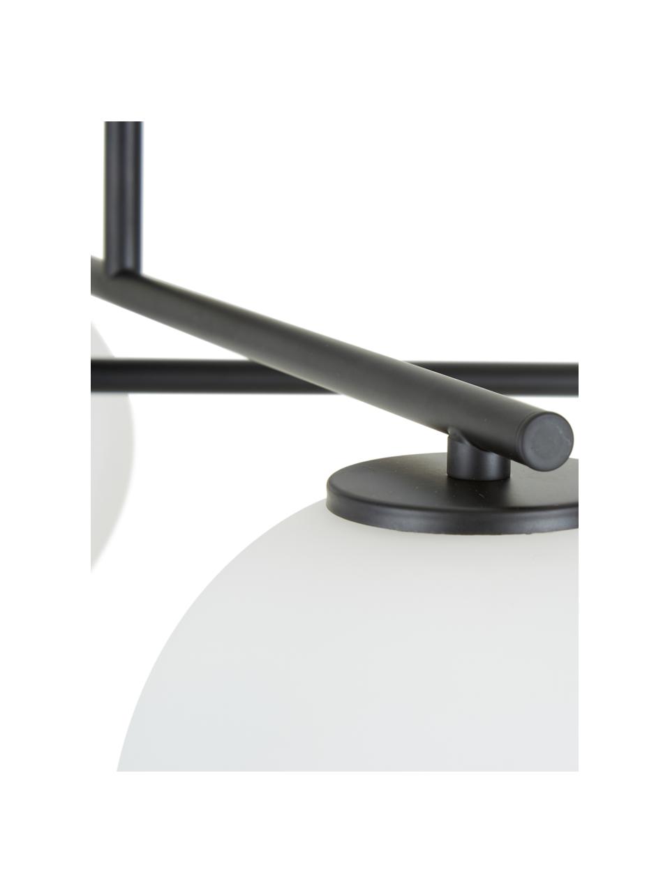 Plafondlamp Atlanta van opaalglas, Wit, zwart, B 65 x H 30 cm