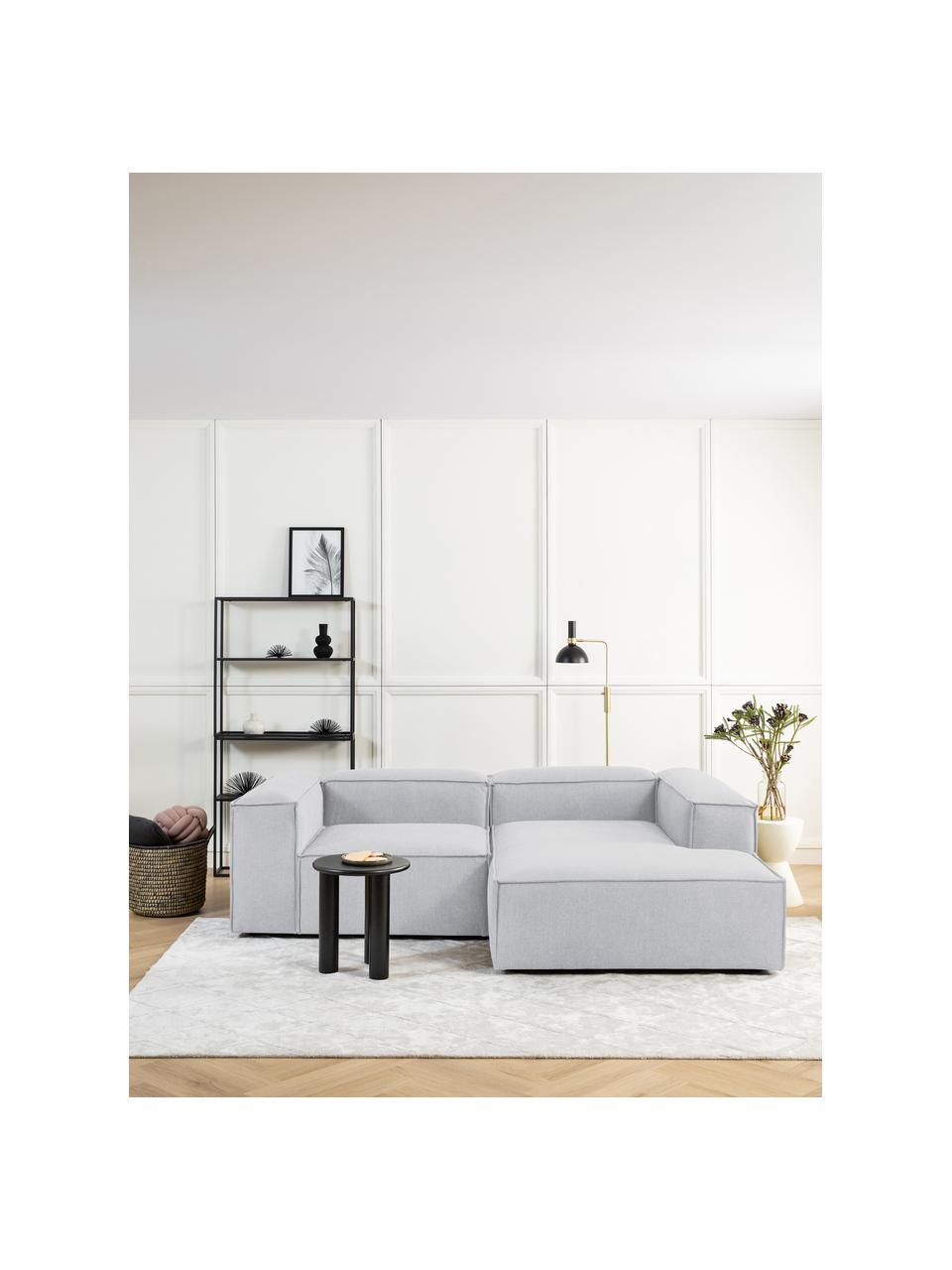 Diván modular Lennon, Tapizado: 100% poliéster Alta resis, Estructura: madera de pino maciza, ma, Patas: plástico, Tejido gris claro, An 119 x F 180 cm, chaise longue derecha