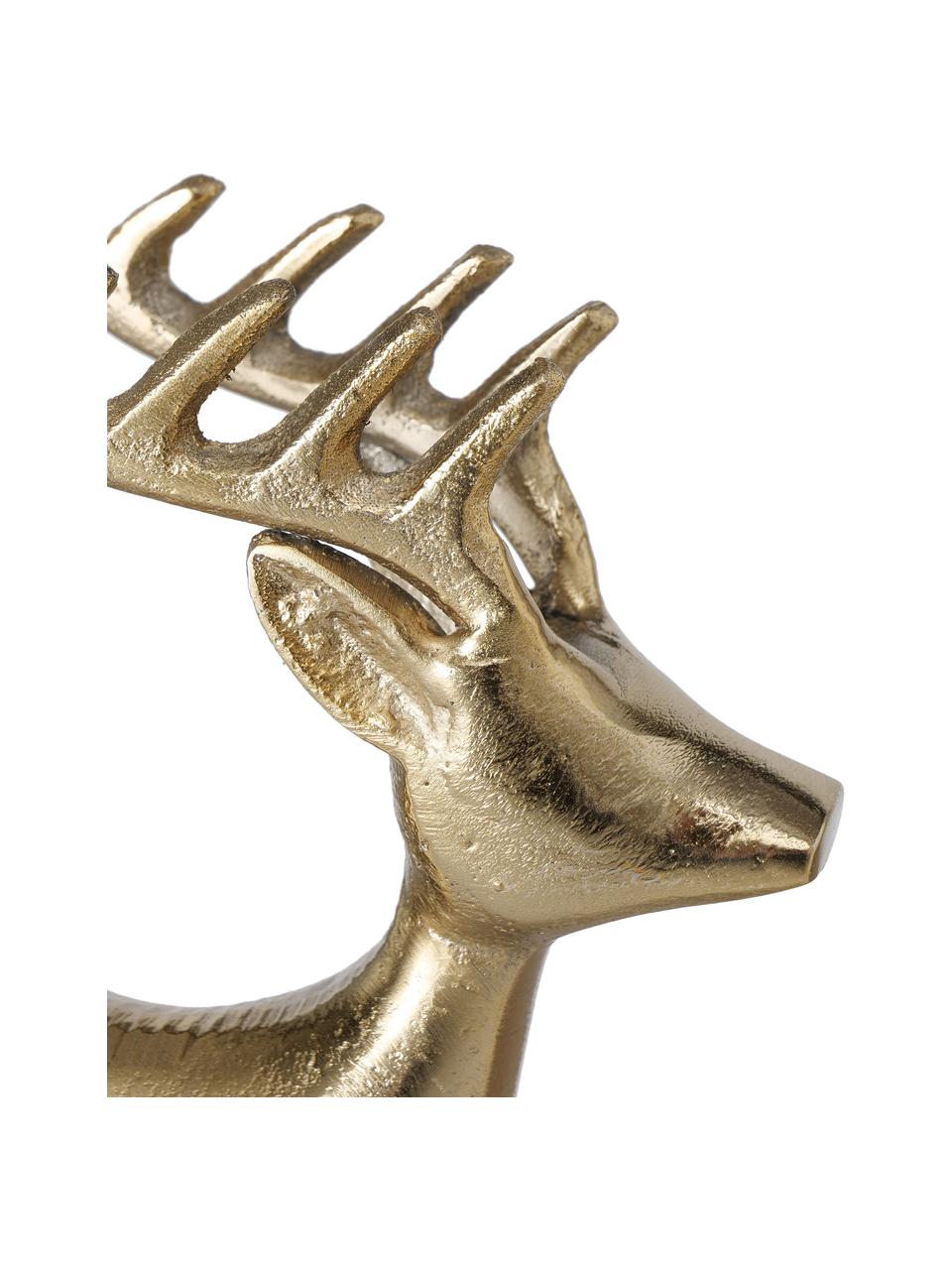 Figura decorativa ciervo balancín Roland, Aluminio, Dorado, An 21 x Al 19 cm